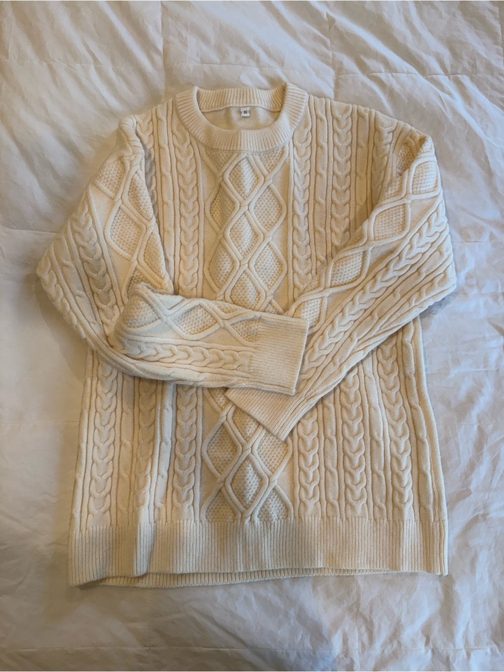 Classic Cream Cable-Knit Sweater